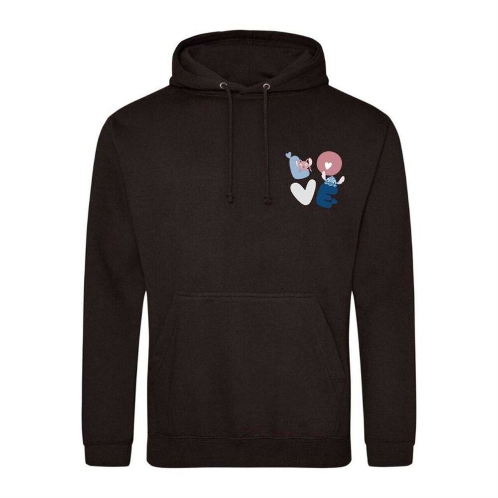Lilo & Stitch Mens Love Heart Hoodie / Black